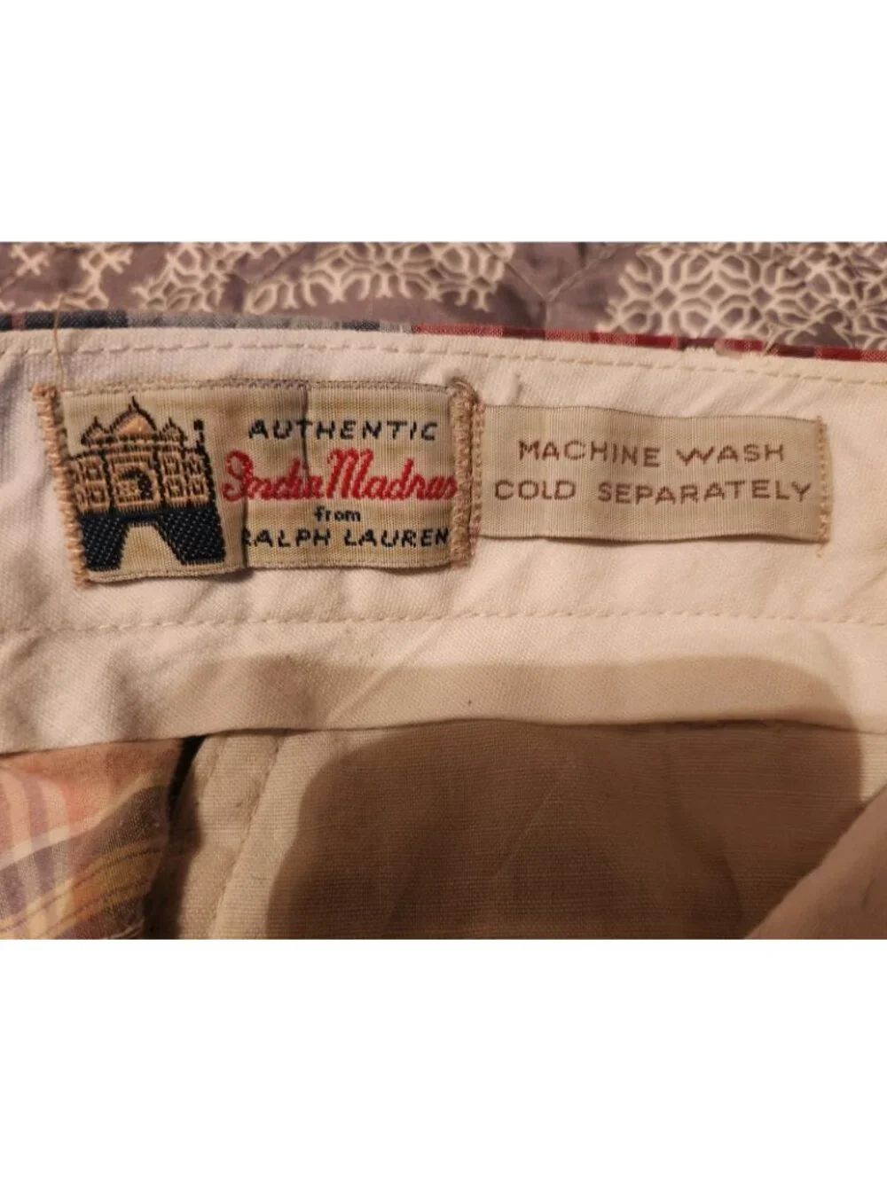 Polo Ralph Lauren Mens Indian Madras Patchwork Shorts Size 38